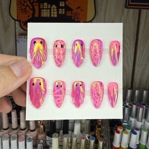 Pink and Gold Press-On Nails